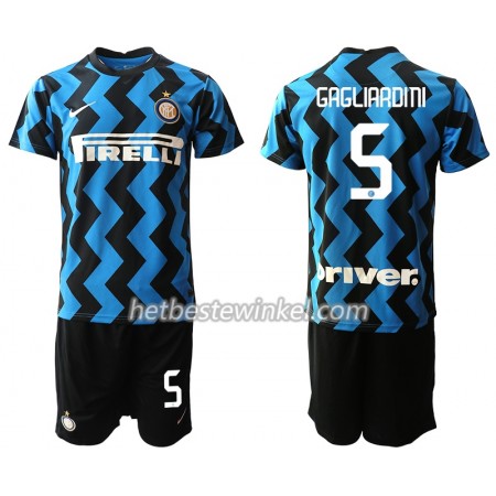 Inter Milan Roberto Gagliardini 5 Kind Voetbaltenues Thuis 2020/21 - SS (+ Korte broeken)